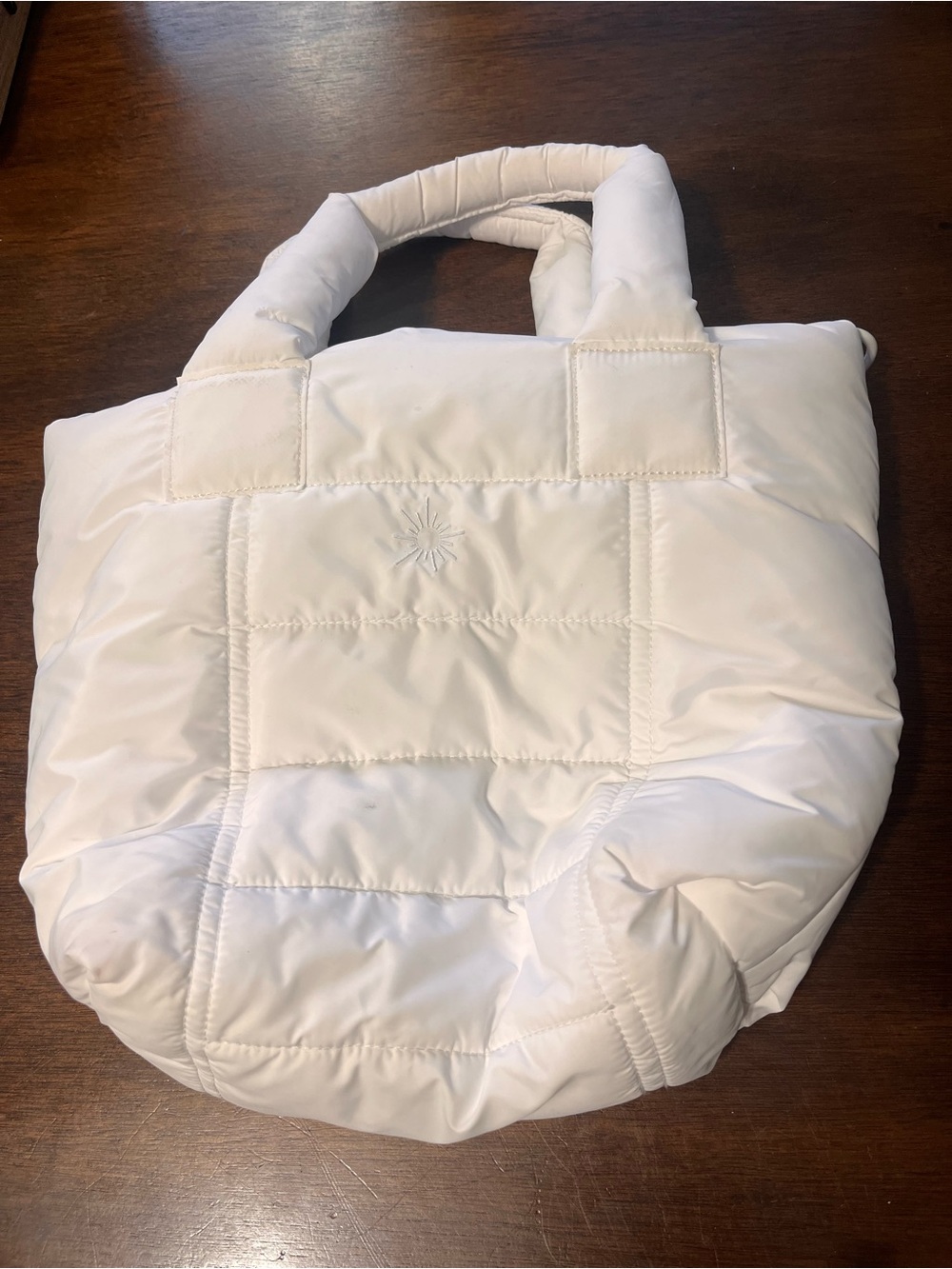 aerie Quilted Puffer Tote in White